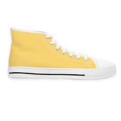 With these women's High Top Sneakers, you can keep your footwear simple! These renowned shoes initially reached the stores in 1957 as the 'Oxford,' and they still have the same style today that they had back then. These canvas trainers include an yellow canvas top for comfort and flexibility, as well as the striped midsole for a distinctive style. Other features include: .: Breathable polyester canvas.: Hi-poly deodorant memory foam insoles.: EVA shock-absorbing layer.: Durable rubber outsole Si Retro Yellow High-top Sneakers With Rubber Sole, Yellow High-top Sneakers With Rubber Toe Cap, Yellow High-top Cotton Sneakers, Yellow Cotton High-top Sneakers, Yellow Canvas High-top Sneakers With Vulcanized Sole, Retro Yellow Sneakers With Vulcanized Sole, Sporty Yellow Sneakers, Classic High-top Canvas Shoes For Sports, Yellow Low-top Sneakers With Rubber Toe Cap