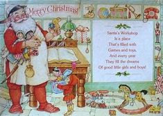 an old fashioned christmas card with santa claus