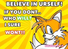 an orange and white cat with the words believe in yourself if you don't who will? i sure won't