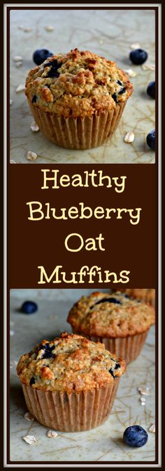 healthy blueberry oat muffins with fresh blueberries on top and in the middle