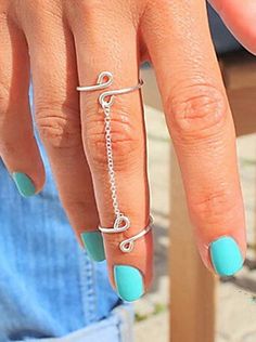 Diy Wire Jewelry Rings, Wire Jewelry Rings, Europe Style, Simple Chain, Knuckle Ring, Handmade Jewelry Tutorials, Diy Wire Jewelry, Knuckle Rings