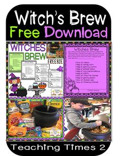 witch's brew free printables for teaching time