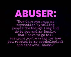 an image with the words abuser on it in pink and black text, against a dark background