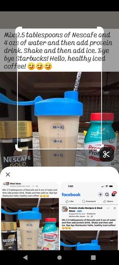 an image of the facebook page with two cups and one cup on top of it