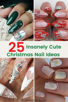 Nail Designs 2023 Christmas, X Mas Nails Christmas Ideas, New Year Nailart, Christmas Ornaments Nail Designs, Winter Nail Art 2023, Advent Nails Art Ideas, Engagement Christmas Nails, Dec Nails Art Designs, Christmas Present Nails Design