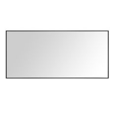 an empty rectangular mirror on a white background