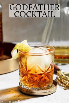 The Godfather Cocktail is a 2-ingredient, easy-to-make drink, that is sophisticated and complex in flavor. It is an ideal beverage to serve with dessert or as nightcap, but can also be enjoyed for cocktail hour or during holiday gatherings, as well. Godfather Cocktail, Amaretto Sour Cocktail, Fun Party Drinks, Strong Cocktails, Sour Cocktail, Easy Holiday Recipes, Easy Drink Recipes, Best Cocktail Recipes, Cooked Apples