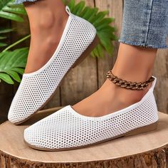 Material:FabricClosure:Slip-onToe Style:Round ToePatterned:Solid colorAll-season:All-seasonItem ID:UC115218 Casual Closed Toe Flats With Perforated Toe Box, Casual Flats With Perforated Toe Box, Non-slip Round Toe Slip-ons For Spring, Breathable Slip-ons With Flat Heel For Summer, Breathable Summer Slip-ons With Flat Heel, Spring Flat Heel Slip-ons With Perforations, Spring Non-slip Round Toe Slip-ons, White Pointed Toe Slip-ons For Summer, Non-slip Slip-on Flats