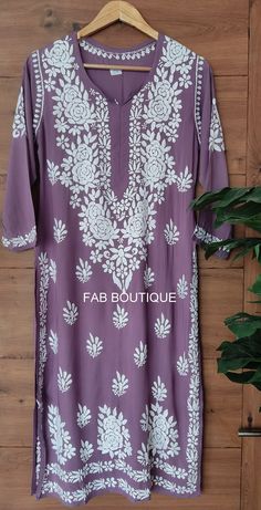 Description ▪ Kurti Fabric: Modal ▪ Kurti Length: 44-46 Inches ▪ Sleeves: 3/4 Sleeves ▪ Style: Straight Kurti ▪ Occasions: Party Wear, Office Wear, Festive Wear ▪ Garment Care: Hand Wash Only ▪ Price Includes: 1x Kurti Chikan Kurta, Straight Kurti, Sleeves Style, Party Kleidung, Festive Wear, Office Wear, Festival Wear, Indian Dresses, Last Minute Gifts