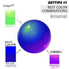 an image of the color combinations in artips 1, including blue purple and green