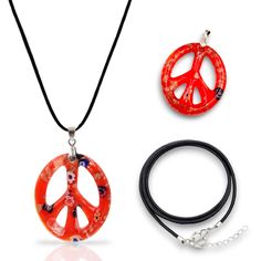 PRICES MAY VARY. INSTANT POPULAR STATUS – This unique hand blown tempered peace sign red glass necklace will truly be the talk of any event or party. Make a statement by adding this statement piece to your outfit. This Italian style jewelry has been a traditional work of glass art for centuries. AMAZING QUALITY - Only premium materials and parts have been used to make this red glass necklace. Glass lampwork jewelry will always assure that I remain in their original glory. YOUR SKIN WILL THANK US Peace Necklace, Lampwork Jewelry, Hippie Peace, Glass Lampwork, Art Pendant, Glass Pendant Necklace, Glass Necklace, Red Glass, Peace Sign