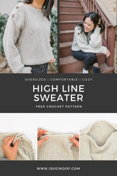 the high line sweater pattern is available in two sizes