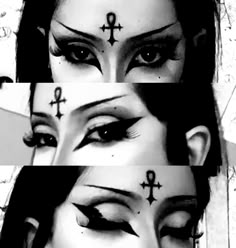 #goth #gothic #gothgirl #alt #alternative #blackandwhite #punk #emo Cross Makeup, Goth Makeup Tutorial, Egyptian Cross, Alt Makeup