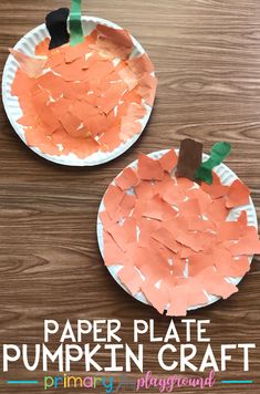 paper plate pumpkin craft for kids to make