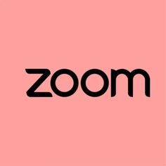 the word zoom is written in black on a pink background, with an arrow pointing to it