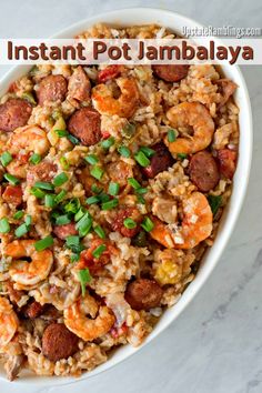 instant pot jambalya with shrimp and sausage