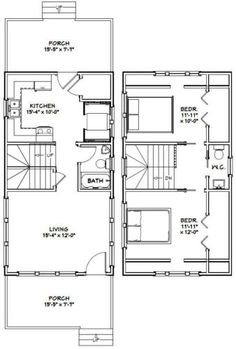 the floor plan for a two bedroom apartment with an attached bathroom and living room area