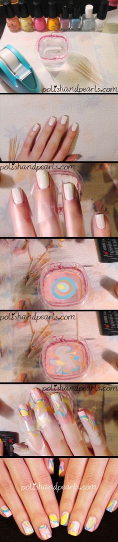 how to water marble nail Water Marble Nail Art, Water Marble Nails, Marble Nail, Water Marble, Marble Nail Art, Trendy Nail Art, I Love Nails, Marble Nails