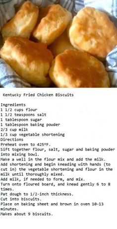 the recipe for baked chicken biscuits is shown in an image above it's description