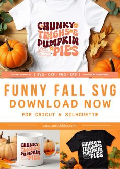 an orange and white flyer with pumpkins, mugs and other items on it