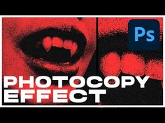 an image of a person with their mouth open and the words photoshop effect on it