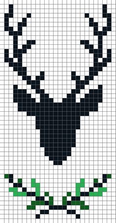 a cross stitch pattern with an antelope on it