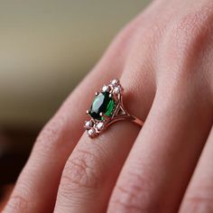 Moon Goddess Emerald Ring Triple Moon Emerald Gold Plated | Etsy Turkey Oval Cluster Ring For Promise, Oval Emerald Ring In Rose Gold, Fine Jewelry Oval Crystal Ring, Rose Gold Oval Ring For May Birthstone, Oval Crystal Promise Ring For May Birthstone, Rose Gold Oval Cluster Ring, Oval Rose Gold Cluster Ring, Emerald Gold Ring, Fantasy Ring