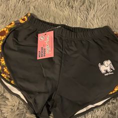 Nwt Puppy Love Brand Shorts With Sunflowers On Sides, 80% Cotton 20% Polyester, Message Me For Any Questions Happy Shopping Sunflower Colors, Love Black, Shorts Athletic, Athletic Shorts, Puppy Love, Happy Shopping, Sunflower, Puppies, Womens Shorts