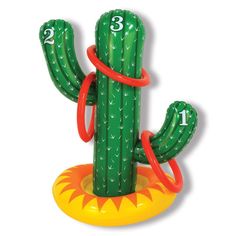 an inflatable green cactus with numbers on it