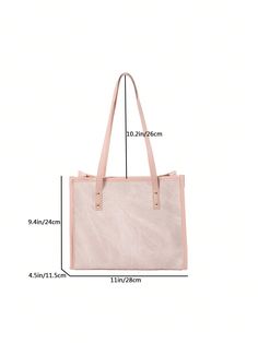 Stay stylish and organized with our Chic and Spacious Vintage-Style Tote Bag. Made with busy women in mind, this bag exudes effortless elegance while providing plenty of room for all your essentials. Perfect for any occasion, from work to weekend outings. Color : Pink Strap Type : Double Handle Style : Casual Type : Shoulder Tote Bag Pattern Type : Colorblock Closure Type : Zipper Material : PU Leather Composition : 100% Polyurethane Care Instructions : Do not wash Bag Height Bag Length Bag Widt Shoulder Tote Bag, Tote Bag Pattern, Wash Bags, Bag Pattern, Pu Leather, Color Blocking, Vintage Fashion, Tote Bag, Pink