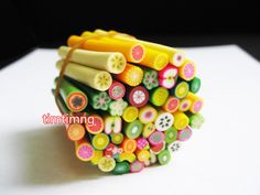 Pizza Jewelry, Polymer Clay Butterfly, Clay Butterfly, Nails Inspiration Spring, Cane Stick, Clay Cane, Polymer Clay Cane, 3d Nail, 3d Nail Art