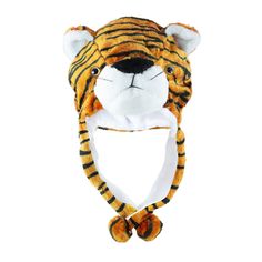 PRICES MAY VARY. ONE SIZE FITS MOST - Hat is elastic so it can easily stretch to fit nearly any size head without feeling tight. MITTENS ATTACHED TO KEEP HANDS WARM - Attached is 2 dangling flaps designed to help keep ears warm. SUPER SOFT MATERIAL - Made of a deep luxurious plush fabric for maximum comfort. MORE THAN JUST A HAT - Cute tiger plush hat can also be used as a scarf thanks to the 2 flaps attached. Made out 100% polyester. Fun and Warmth All Winter Long! Stay warm while looking great Warm Winter Fashion, Winter Shorts, Ski Hat, Pet Tiger, Cute Tigers, Animal Hats, Ski Hats, Outdoor Hats, Circus Theme