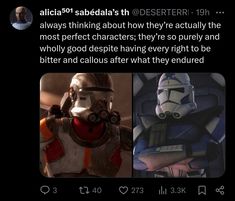 the star wars characters are being compared by each other in this tweet, which is