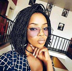 Thin, Medium Box Braids Bob #Braids Short Knotless, Braids Pictures