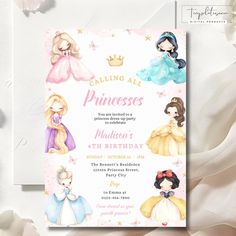 a princess birthday party is shown with flowers