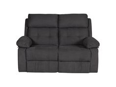 Dark grey 2 seater recliner loveseat with plush fabric, tufted cushions, and sturdy wooden legs. Recliner Loveseat, Patio Storage, Reclining Loveseat, Patio Bar Set, Mattress Box Springs, Recliner Sofa, Patio Sectional, Replacement Cushions, Blue Sofa