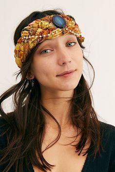 Braided and embellished fabric headband featuring an eye-catching mixed print with a chunky statement design. * Made exclusively for Free People by Curried Myrrh* Handmade with various materials* Each piece will vary slightly in color and fabrication Braided Headband Hairstyle, Scarf Wearing Styles, Bo Ho, Hippie Headbands, Vintage Headbands, Fabric Headbands, Boho Headband, Boho Braids, Braided Headband