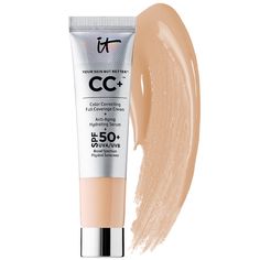 In Light Of Most-Loved Product From It Cosmetics Is Now Available In A Duo Of Two Full Sizes. Your Skin But Better Cc Cream Is Your Serum, Moisturizer, Primer, Broad Spectrum Spf 50 And Full-Coverage Foundation - All In One Step! A Multitasking Beauty Miracle, This One Step Option Does Everything, But It Looks And Feels Like Nothing On Your Skin! Formulated With Hydrolyzed Collagen, Peptides, Niacin, Hyaluronic Acid, The Skin-Loving Full-Coverage Foundation Diffuses The Look Of Wrinkles And Blur It Cosmetics Cc Cream, Foundation With Spf, Physical Sunscreen, Color Correcting, Perfect Complexion, It Cosmetics, Hydrating Serum, Collagen Peptides, Hydrolyzed Collagen