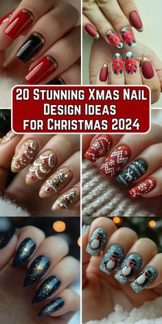 Festive Christmas Nails Coffin, Holiday Lights Nail Art, Christmas Nails Acrylic 2024, Christmas Nails Cranberry, Christmas Flowers Nail Art, Christmas Nail Chrome, Christmas Nails With Wreath, Christmas Idea Nails, Best Christmas Nails Design