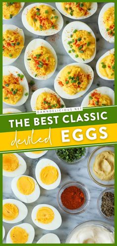 THE BEST CLASSIC DEVILED EGGS, new year's eve food ideas, holiday party appetizers Football Deviled Eggs Super Bowl, Eggbeaters Recipes, Deviled Eggs With Relish, Classic Deviled Eggs, Best Party Appetizers, Avocado Deviled Eggs