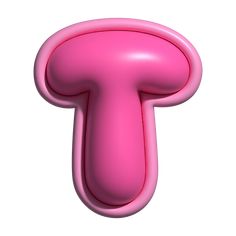 the letter t is made up of pink plastic