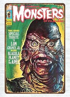 the cover to monsters magazine with an image of a creature on it