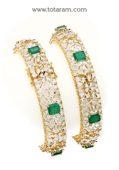 18 karat gold diamond kada for women with color stones - set of 2 (1pair)
  note : this item comes with a clip. so that you can open it and wear it directly on your wrist.
    note : minimum size : 2-4 & maximum size : 2-5.


enhance your look with 18 karat gold diamond kada for women    indulge in luxury with this exquisite 18 karat gold diamond kada for women. crafted with precision and elegance, this stunning set of 2 bangles will elevate your style quotient effortlessly. made in india by ski Traditional Diamond Bangle With Diamond Accents, Traditional Bangle With Diamond Accents For Anniversary, Traditional Anniversary Bangle With Diamond Accents, Diamond Bangle With Gemstone For Anniversary, Diamond Bangle With Intricate Design In Yellow Gold, Diamond Bangle In Yellow Gold With Intricate Design, Yellow Gold Diamond Bangle With Intricate Design, Kada For Women, Diamond Kada