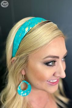 Penelope Faux Hide Hair Headband (Turquoise)-Lola Monroe Boutique Hair Headband, Simple Gift Wrapping, Turban Headbands, Headband Hair, Leather Gifts, Simple Gifts, Turbans, Headband Hairstyles, Hair Accessories Headbands