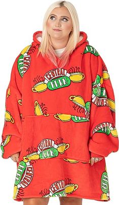 FRIENDS Central Perk VUddie Oversized Blanket Hoodie Women | Ladies Coffee Cafe Fluffy Fleece Pullover | One Size Sweatshirt With Big Pocket : Amazon.co.uk: Fashion Christmas Shirt Women, Central Perk Logo, Uk Shopping, Friends Merchandise, Adult Blanket, Friends Central Perk, Oversized Blanket, Hoodie For Women, Central Perk