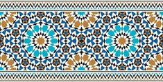 a blue, brown and white geometric design