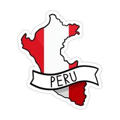 a sticker with the word peru on it and a ribbon around it that says peru