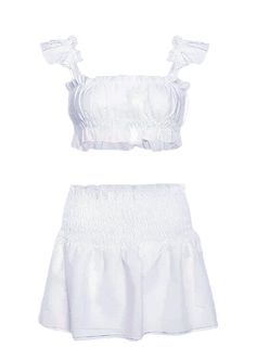 Embrace the latest fashion trend with Mabel Love Co's elegant white two-piece set, featuring a sleeveless crop top and a pleated high-waist mini skirt. This trendy summer outfit is perfect for beach parties, clubbing, and casual outings. The crop top offers a stylish and comfortable fit, while the pleated skirt adds a touch of playful elegance. Made from high-quality materials, this set ensures durability and comfort, making it a versatile addition to your summer wardrobe. Whether you're hitting Pleated Skirt Set, Beach Parties, Stylish Women Fashion, Love And Co, Feeling Confident, Trendy Summer Outfits, Denim Maxi Skirt, White Crop, Sleeveless Crop Top