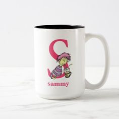 Dr. Seuss's ABC: Letter S - Pink | Add Your Name Two-Tone Coffee Mug - tap/click to get yours right now! #TwoToneCoffeeMug  #letter #r #soda #dr. #seuss's Letter S, Kid Names