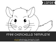 a cartoon mouse with the words free chinella template on it's back side